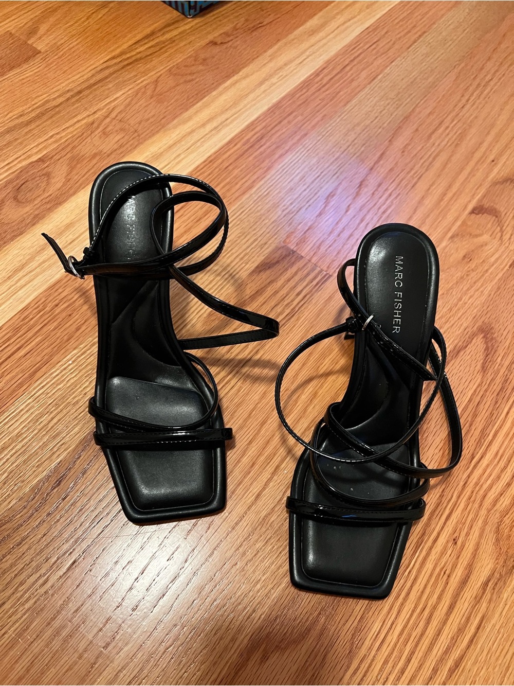 Marc Fisher Mahima Strappy Square Toe Heels Black 8.5